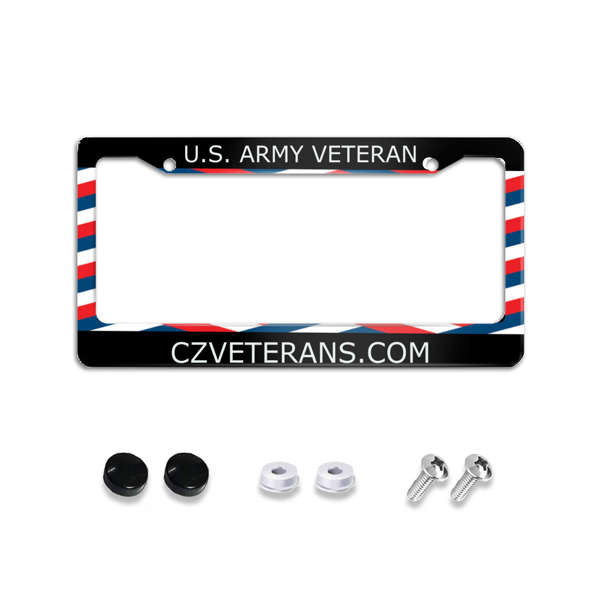 Standard 2-hole U.S. License plate frame cover U.S. Army CZ Veteran - SHIPPING INCLUDED