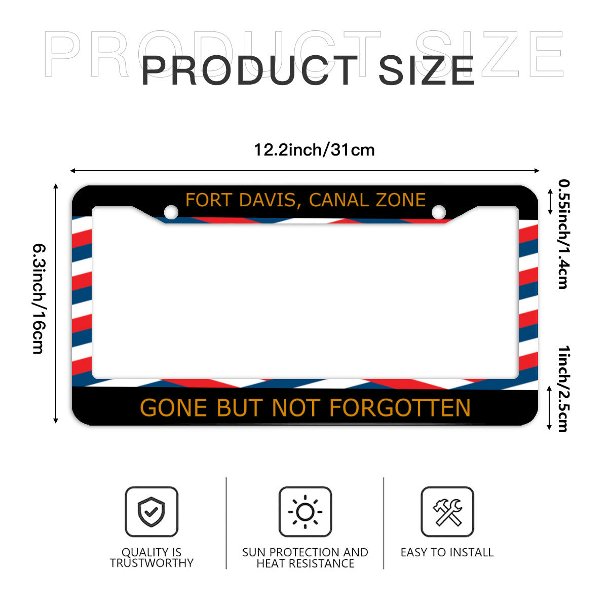 Standard 2-hole U.S. License plate frame cover - Ft Davis, gone but not forgotten - SHIPPING INCLUDED