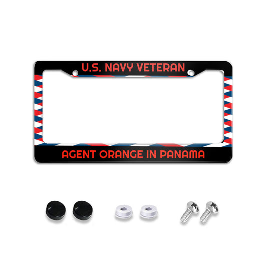 Standard 2-hole U.S. License plate frame cover U.S. Navy Veteran  - SHIPPING INCLUDED