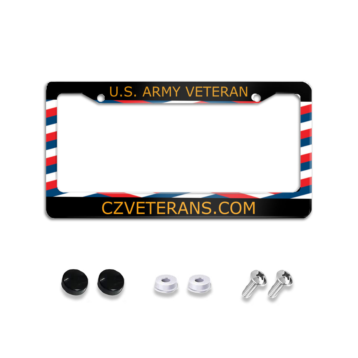 Standard 2-hole U.S. License plate frame cover Army Veteran - SHIPPING INCLUDED