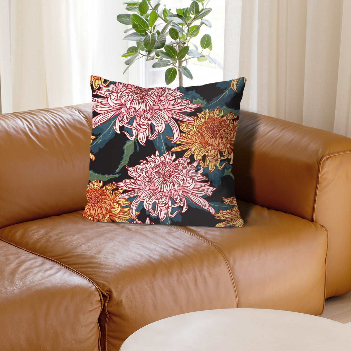 Throw pillow - Fibrant flowers design