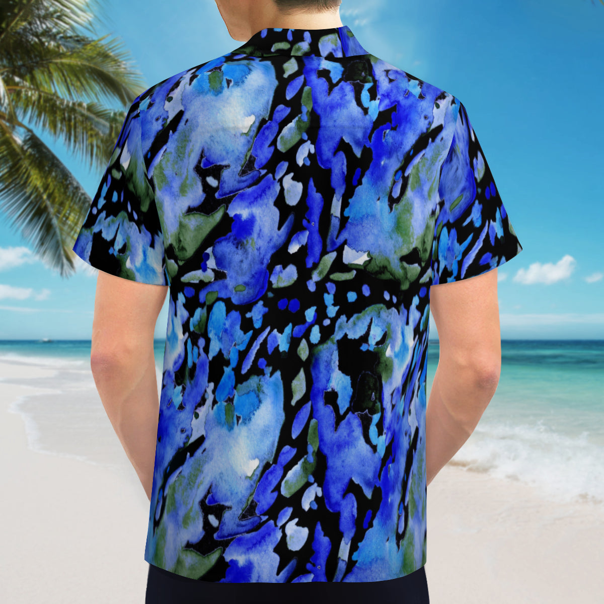 Hawaiian shirt - Black, blue and green