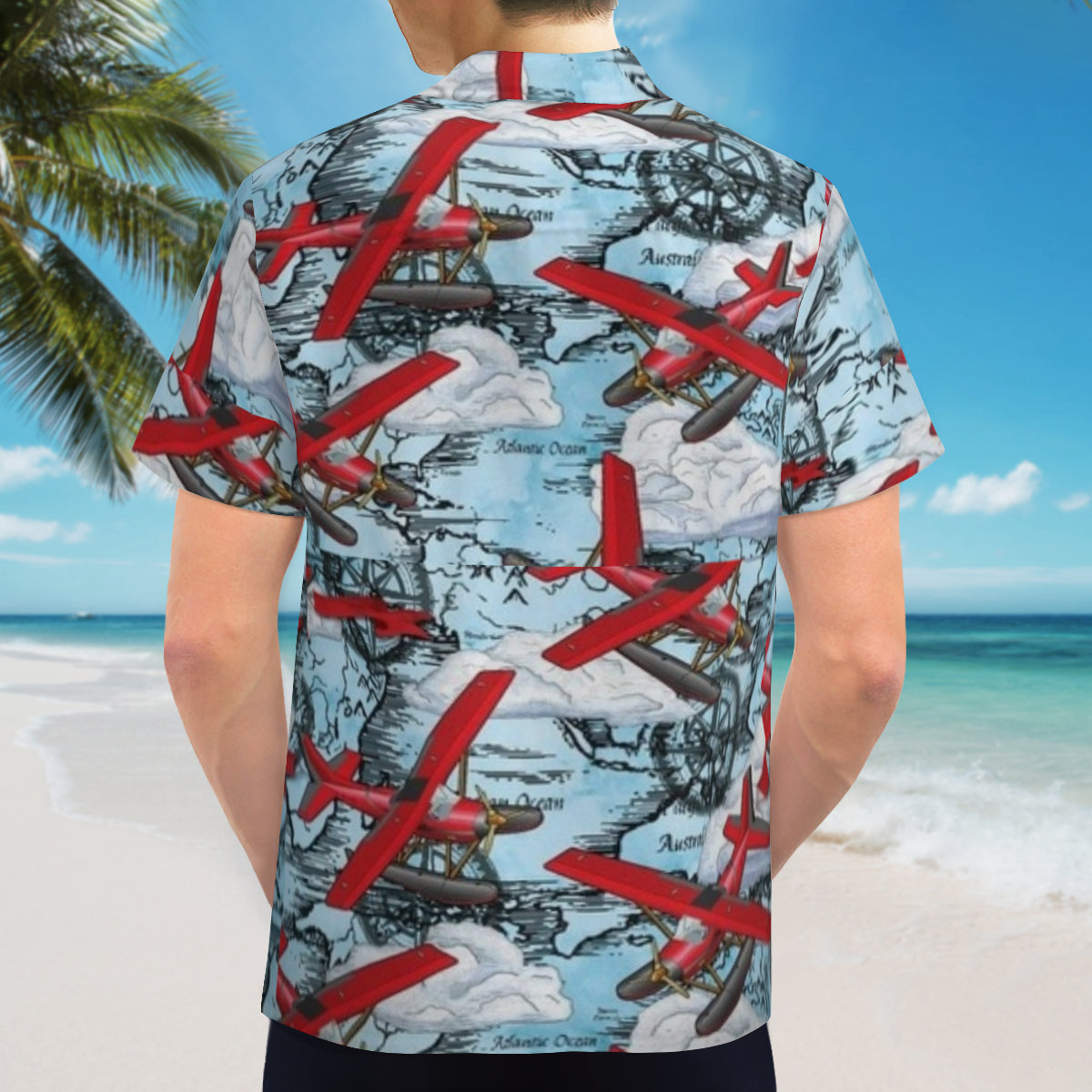 Hawaiian shirt - red planes