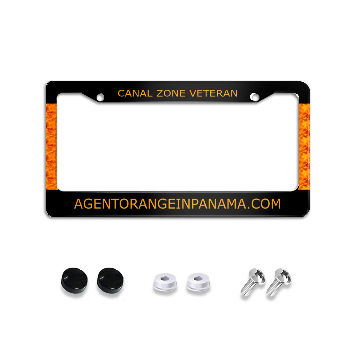 Standard 2-hole U.S. License plate frame cover - Agentorangeinpanama - CZ Veteran