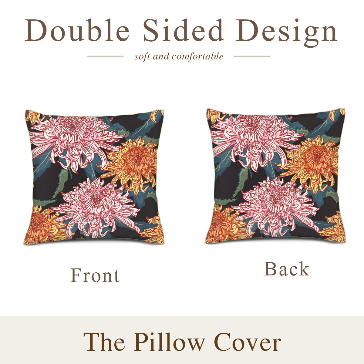 Throw pillow - Fibrant flowers design
